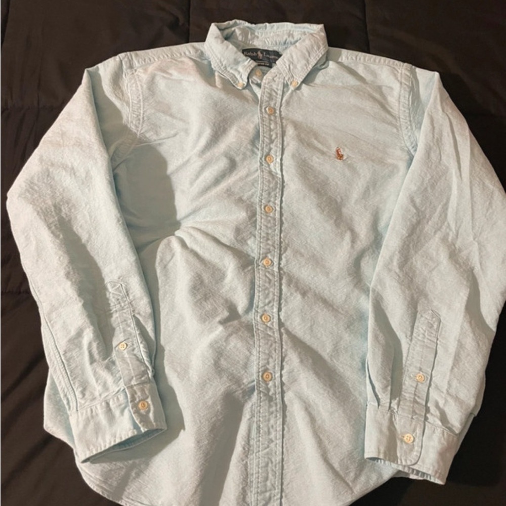 Light Blue Button-Down Ralph Lauren polo Shirt